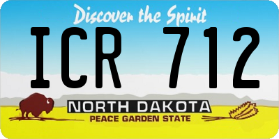 ND license plate ICR712