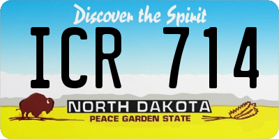 ND license plate ICR714