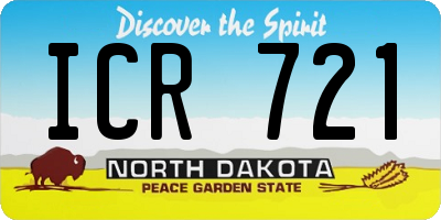 ND license plate ICR721