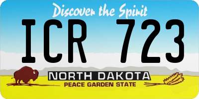 ND license plate ICR723