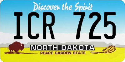 ND license plate ICR725