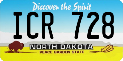 ND license plate ICR728
