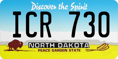 ND license plate ICR730