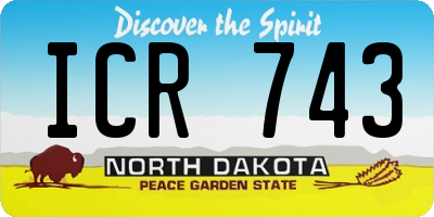 ND license plate ICR743