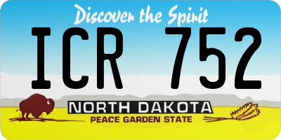 ND license plate ICR752