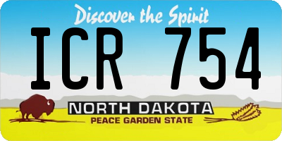 ND license plate ICR754