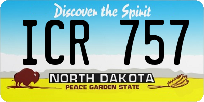 ND license plate ICR757