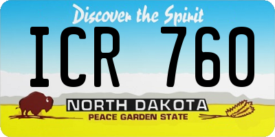 ND license plate ICR760