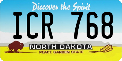 ND license plate ICR768