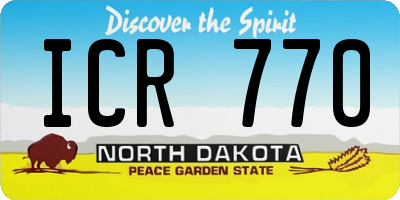 ND license plate ICR770