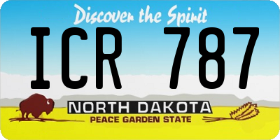 ND license plate ICR787