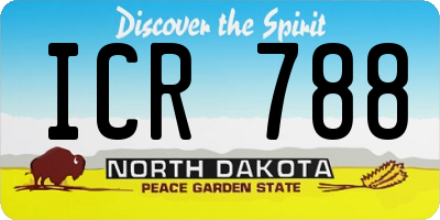 ND license plate ICR788