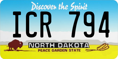 ND license plate ICR794