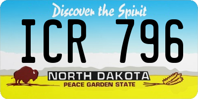 ND license plate ICR796