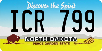 ND license plate ICR799