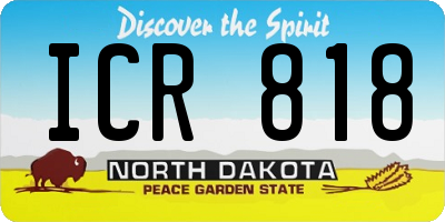 ND license plate ICR818
