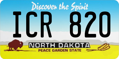 ND license plate ICR820