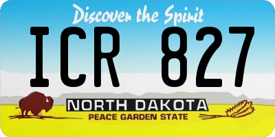 ND license plate ICR827