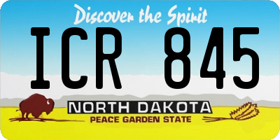 ND license plate ICR845