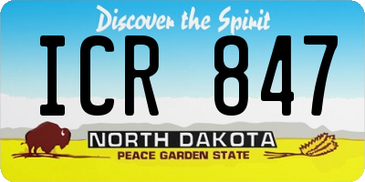 ND license plate ICR847