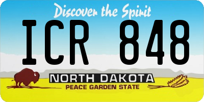ND license plate ICR848