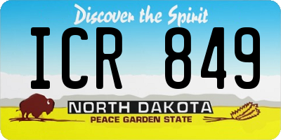 ND license plate ICR849