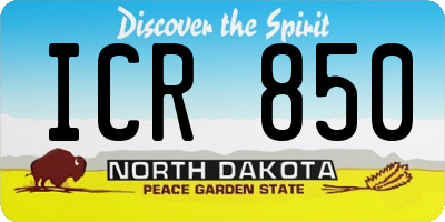 ND license plate ICR850