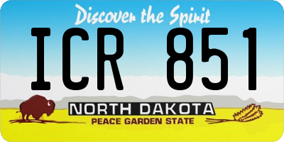 ND license plate ICR851