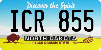 ND license plate ICR855