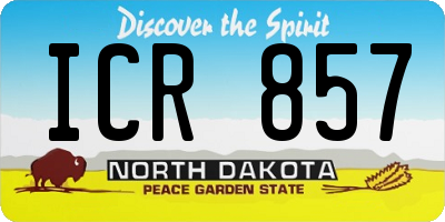 ND license plate ICR857
