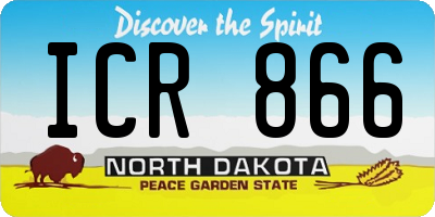 ND license plate ICR866