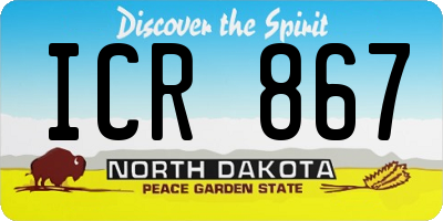 ND license plate ICR867