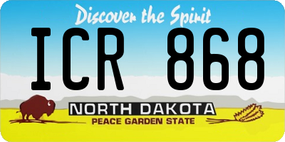 ND license plate ICR868