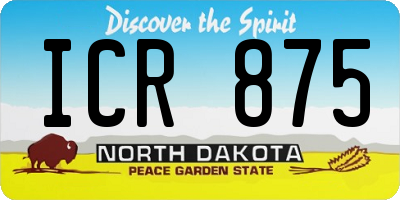 ND license plate ICR875