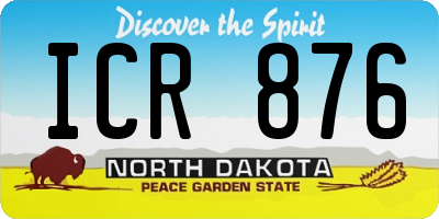 ND license plate ICR876
