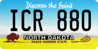 ND license plate ICR880
