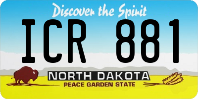ND license plate ICR881