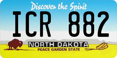 ND license plate ICR882