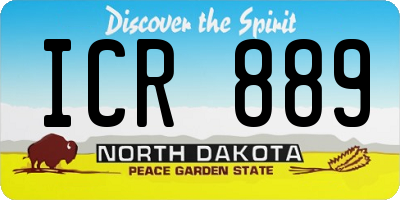 ND license plate ICR889
