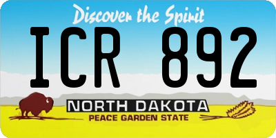 ND license plate ICR892