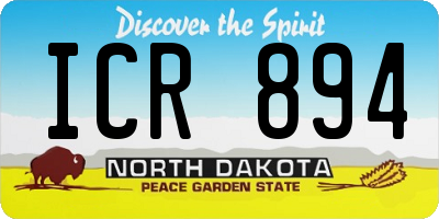 ND license plate ICR894