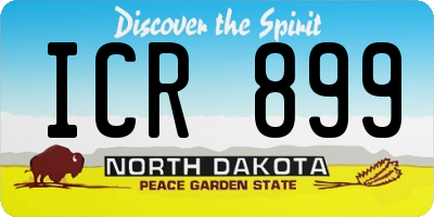 ND license plate ICR899