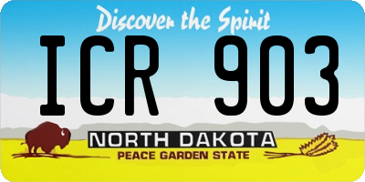 ND license plate ICR903