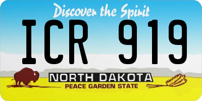 ND license plate ICR919