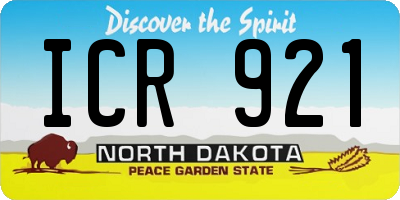 ND license plate ICR921
