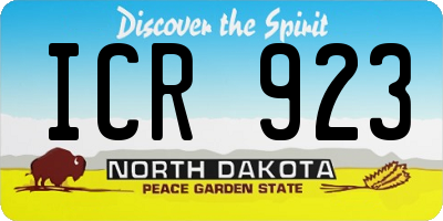ND license plate ICR923
