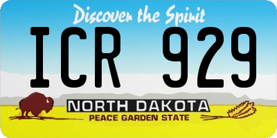 ND license plate ICR929