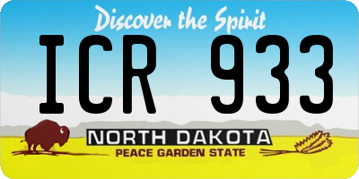 ND license plate ICR933