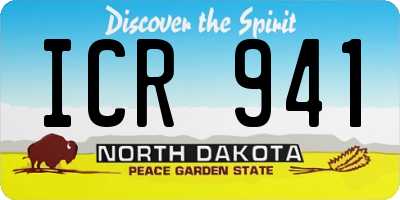 ND license plate ICR941