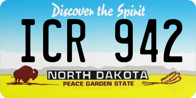 ND license plate ICR942